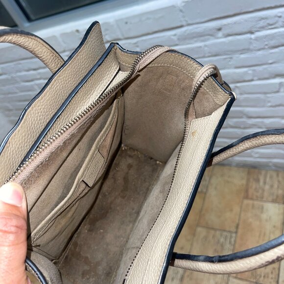 Celine Nano Luggage Tote handbag in Gray leather Broken Strap AS IS - Picture 6 of 16